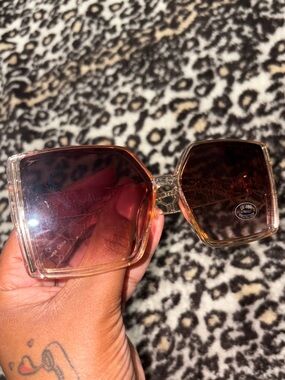 Women’s Oversized Square Sunglasses - Pink Gradient Lenses